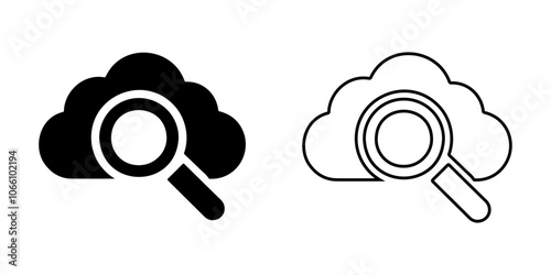 Cloud with search or find vector icon design