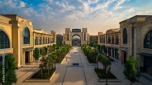 View of Place Vendome Mall in Lusail City, Qatar, featuring an open-concept layout influenced by classic French architectural design photo