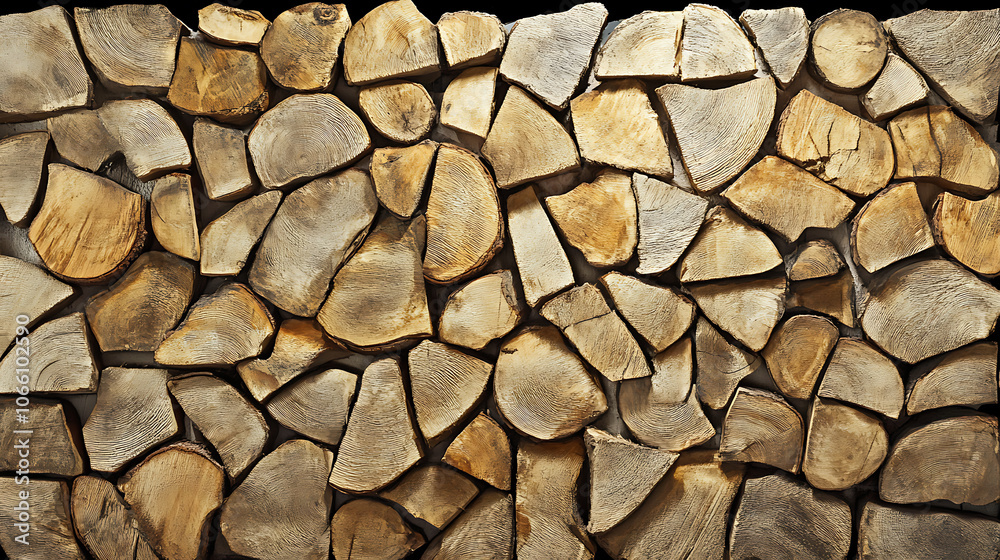 Stacked Logs Texture, Natural Background