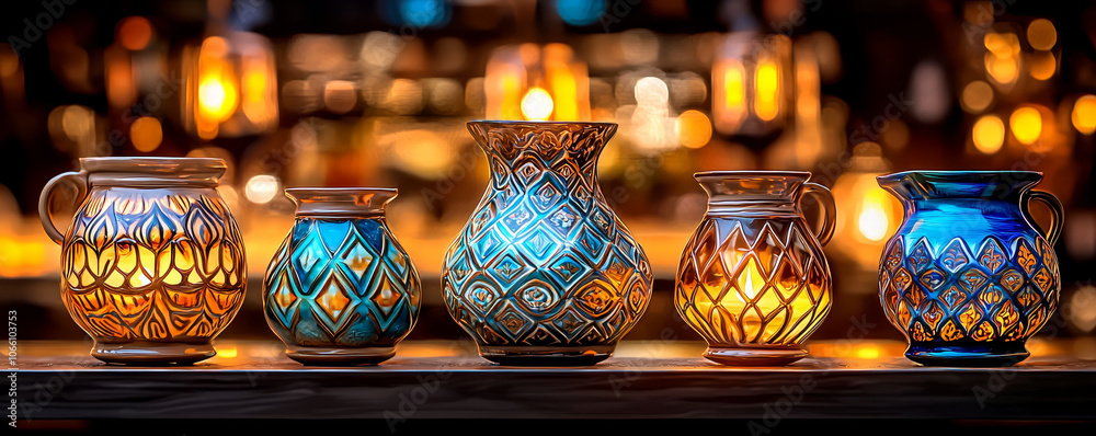 Hand thrown ceramic vases with unique patterns and vibrant colors, showcasing intricate designs and craftsmanship. Perfect for home decor or as artistic pieces Hand thrown ceramic vases with unique patterns and vibrant colors, showcasing intricate designs and craftsmanship. Perfect for home decor or as artistic pieces