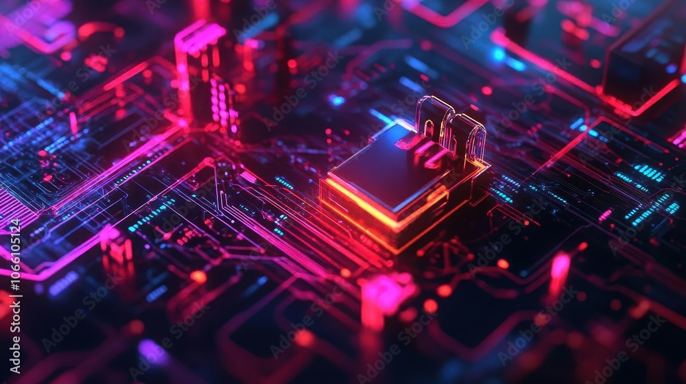 Cybersecurity breach visual with vibrant digital locks, sleek design, soft lighting, dynamic energy, futuristic tech Cybersecurity breach visual with vibrant digital locks, sleek design, soft lighting, dynamic energy, futuristic tech