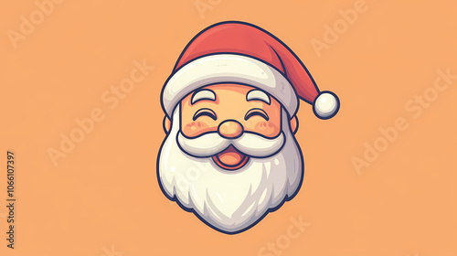 Cute funny smiling santa claus head icon vector image