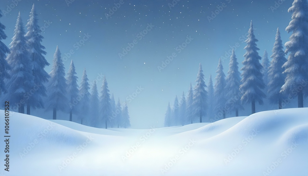 Obraz premium winter landscape with trees and snow, new year holiday background - empty place for text.