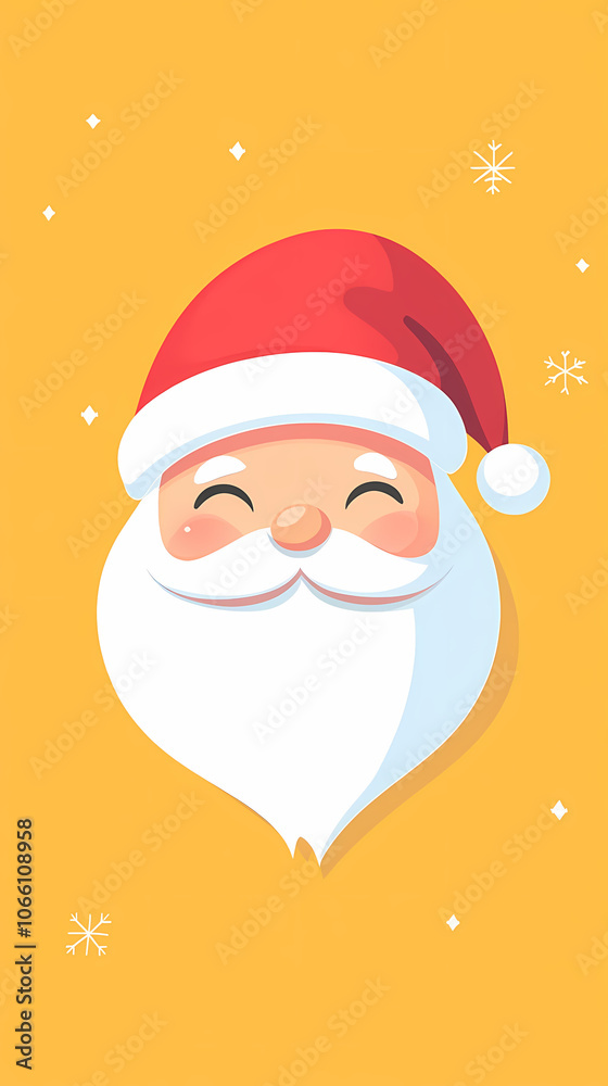 Cute funny smiling santa claus head icon vector image Cute funny smiling santa claus head icon vector image