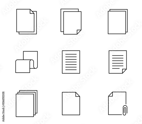 色々な書類のアイコンイラストセット　ベクター
