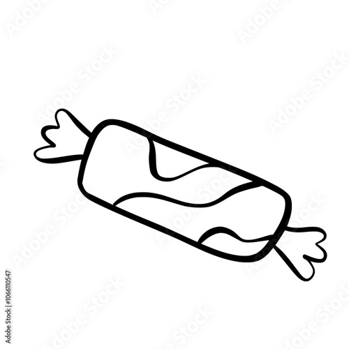 Sweets candies doodle outline