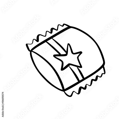 Sweets candies doodle outline