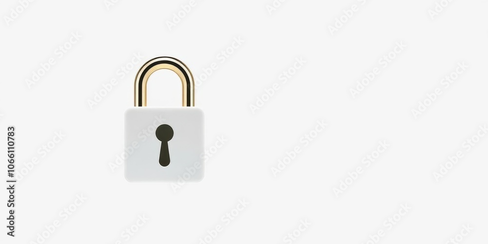 Fototapeta premium A shiny gold master key standing out against a clean white background, object, white