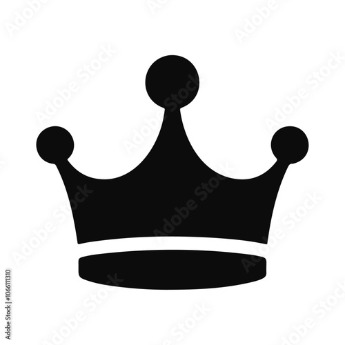 Queen luxury black silhouette crown vector icon design