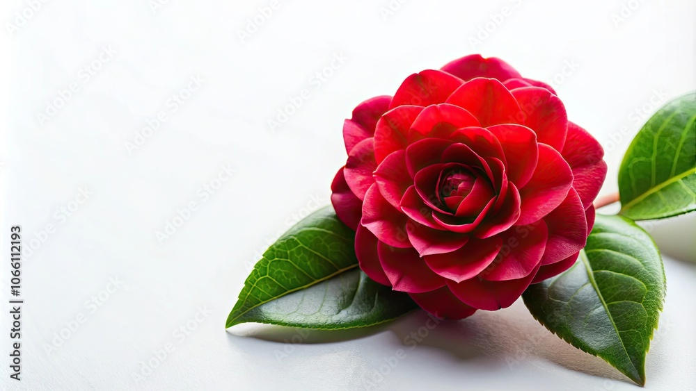 Red camellia flower on white background, red, camellia, flower, white, background, bloom, petals, nature, floral, vibrant Red camellia flower on white background, red, camellia, flower, white, background, bloom, petals, nature, floral, vibrant