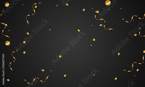 realistic golden confetti background. Luxury background with confetti falling down