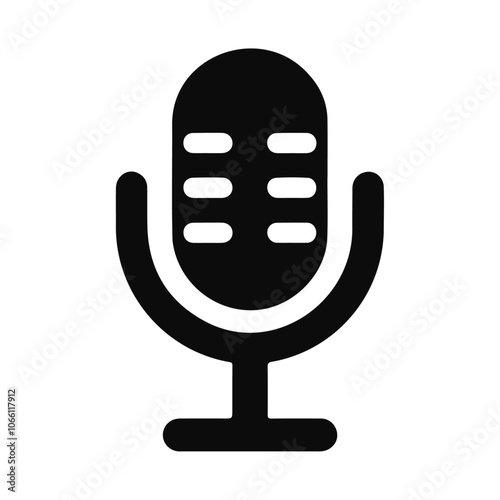 Broadcasting voice music microphone vector icon design