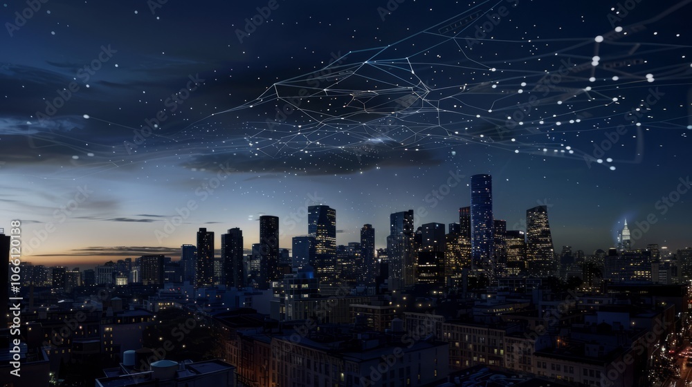 Obraz premium Digital background of urban interconnection technology