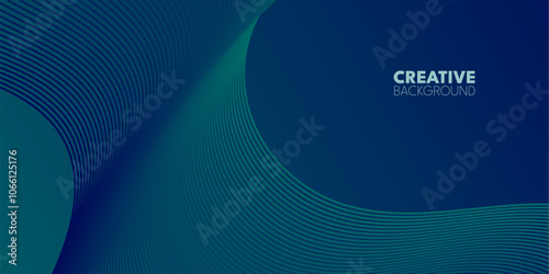 Dark teal and bluish-green abstract design with wavy lines.