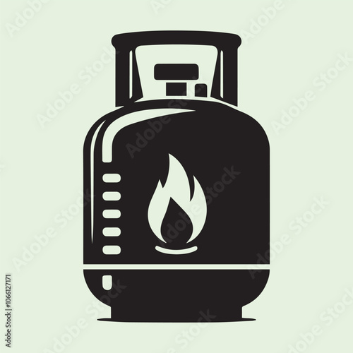 gas bottle logo vector illustration, gas bottle silhouette vector black and white