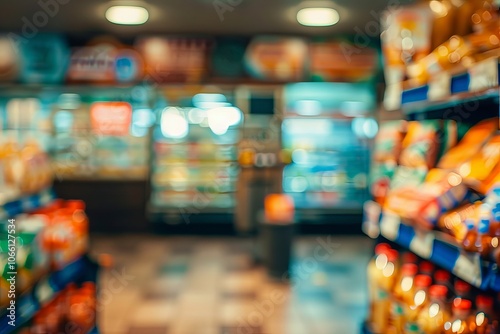 Wallpaper Mural Supermarket blur background with bokeh light, vintage color tone Torontodigital.ca