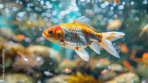 Beautiful Fish Swimming in a Stylish Aquarium photo