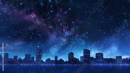 Imagine 5d Particle, poster, Internet background, business, bending, technology, computer, connection, simple, starry sky, modern, point of light, sky, skyline, creative, data concept, big data image