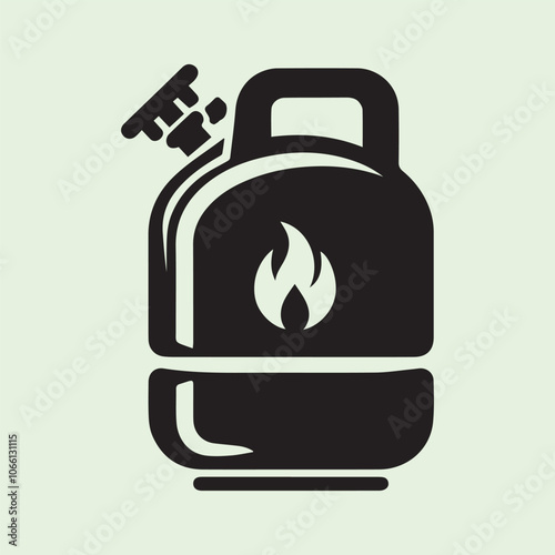 gas bottle logo vector illustration, gas bottle silhouette vector black and white