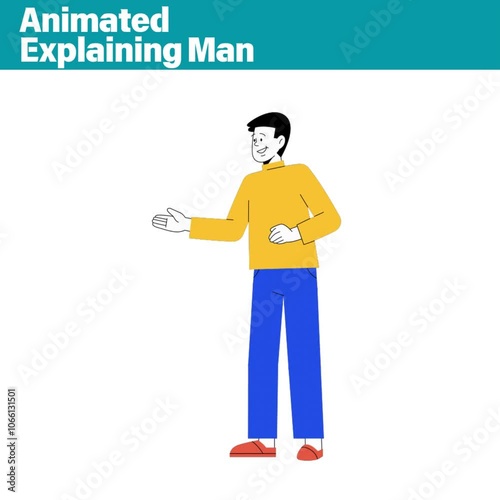 animated explaining man photo