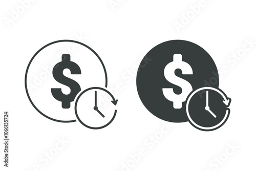 Money time icon symbol. Illustration vector