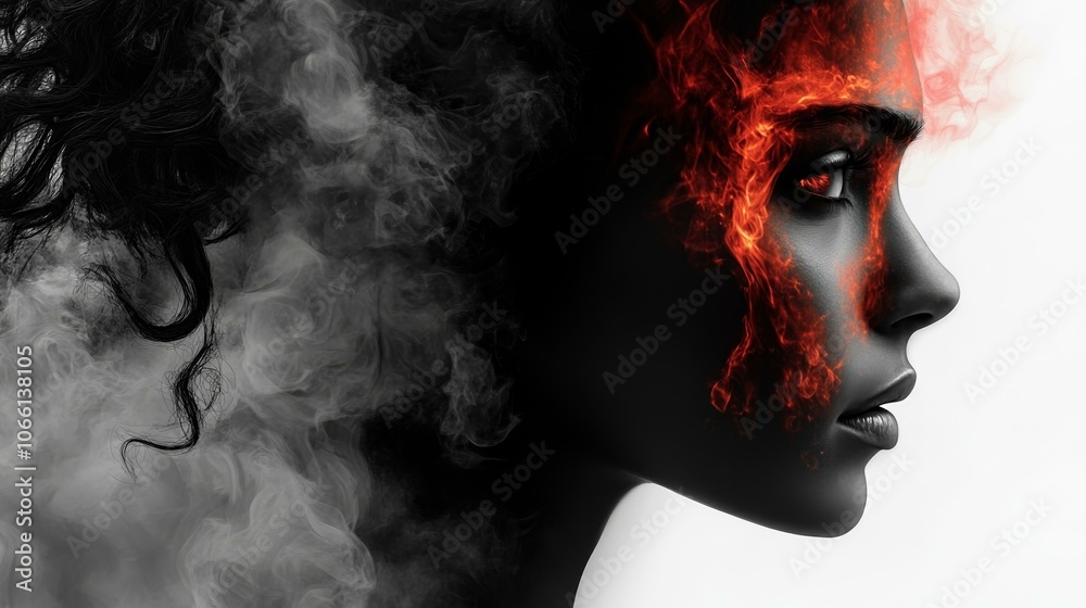Fototapeta premium Dual Personality Concept, Artistic Representation of Mental Health