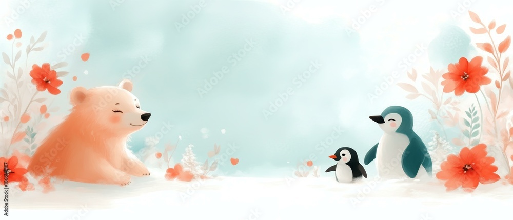 Adorable Arctic Animals, Penguins and Bear Friends Adorable Arctic Animals, Penguins and Bear Friends