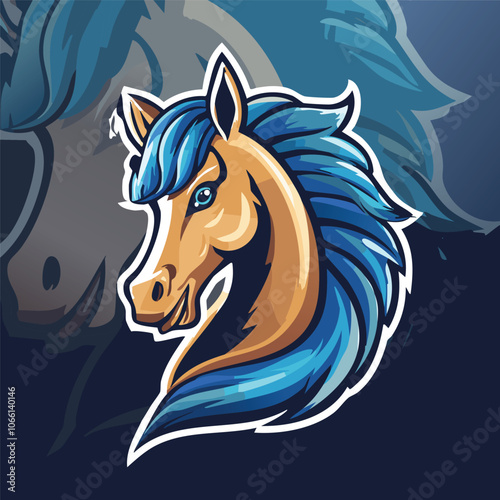 Illustration of a strong and gallant horse head