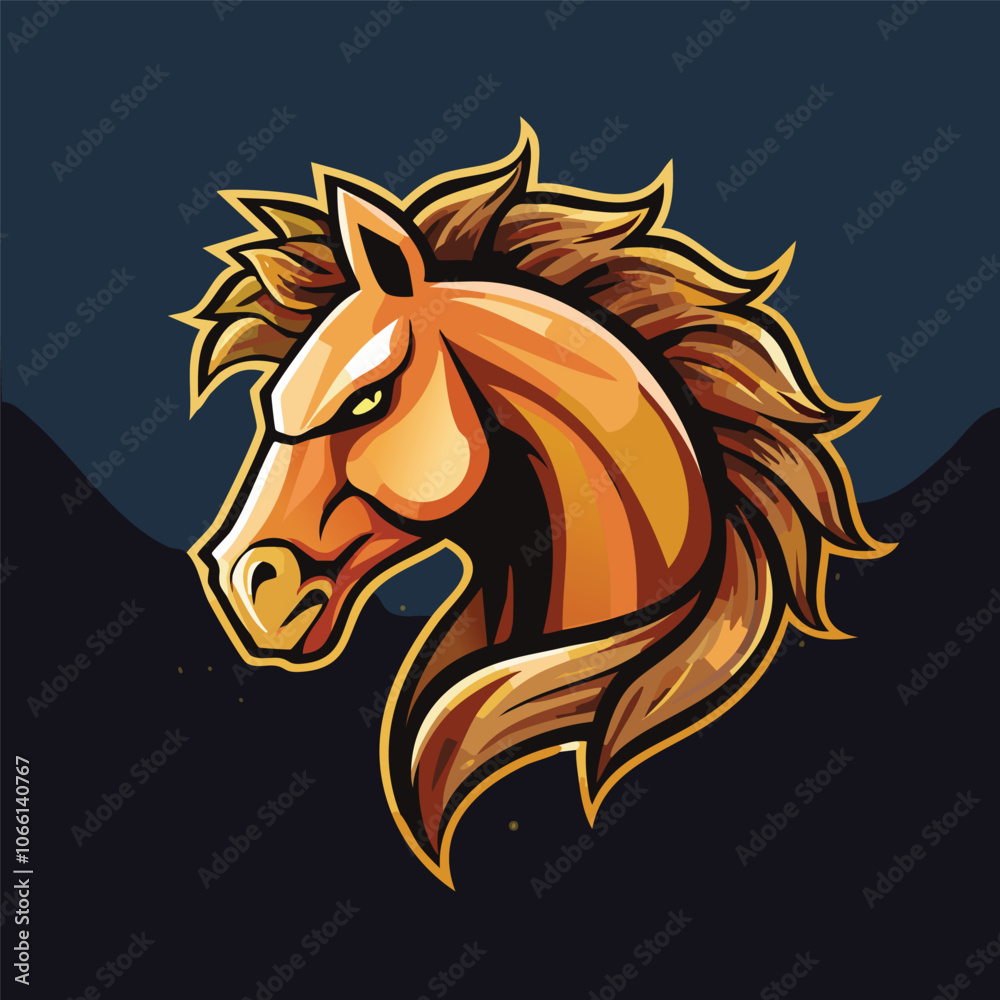 Fototapeta premium Illustration of a strong and gallant horse head