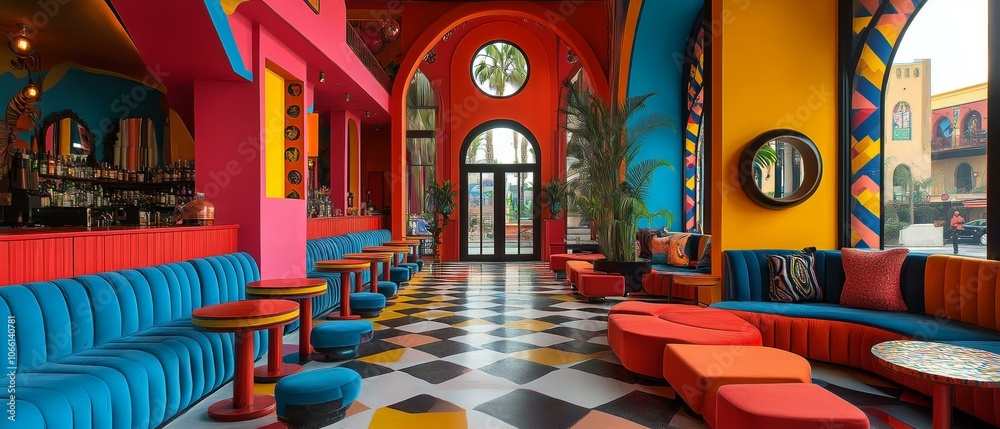 Fototapeta premium Vibrant Interior Design, Artistic Space