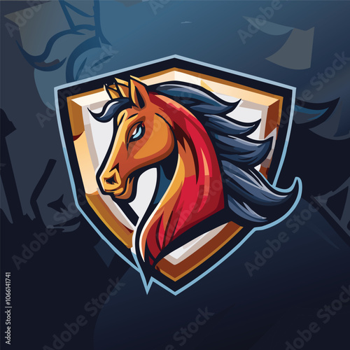 Illustration of a strong and gallant horse head