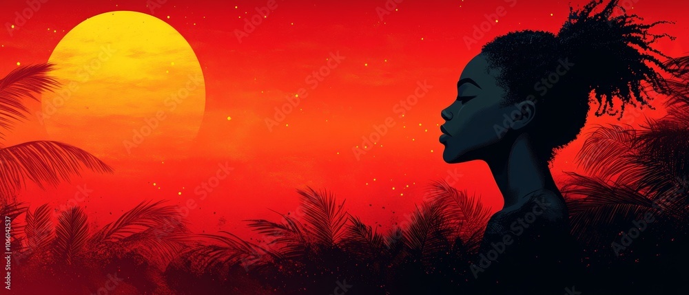 Fototapeta premium Sunset in a Tropical Paradise