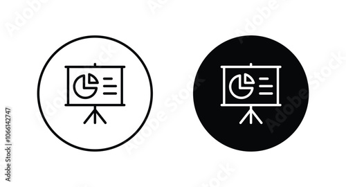 Presentation board icon set vector
