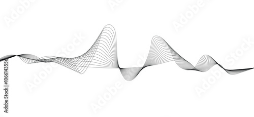 Wave lines smooth flowing dynamic isolated on white background. Technology, digital, communication, science, music concept vector background illustration