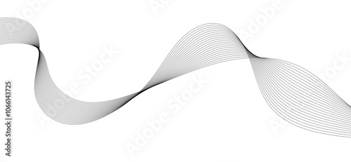 Wave lines smooth flowing dynamic isolated on white background. Technology, digital, communication, science, music concept vector background illustration