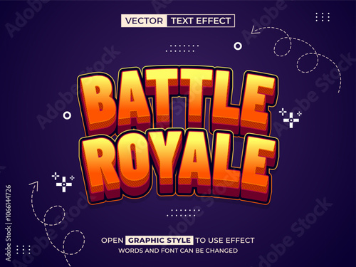 battle royale editable text, font effect, 3d text for title