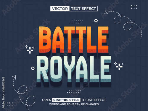 battle royale editable text, font effect, 3d text for title