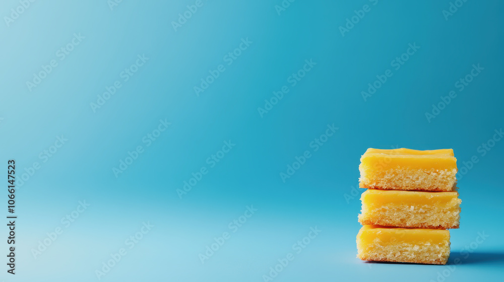 Fototapeta premium Fresh Lemon Bars on Smooth Gradient Background