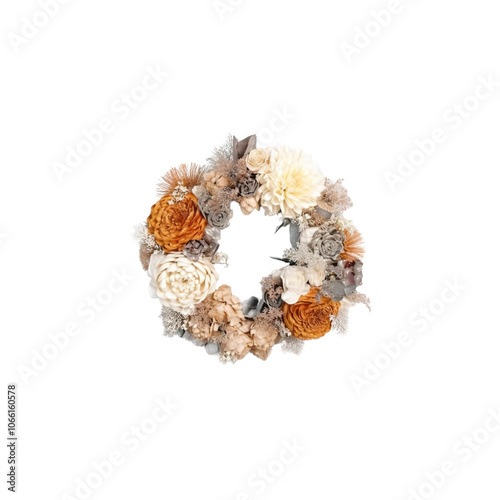 Dried Flower Wreath with Earthy Tones