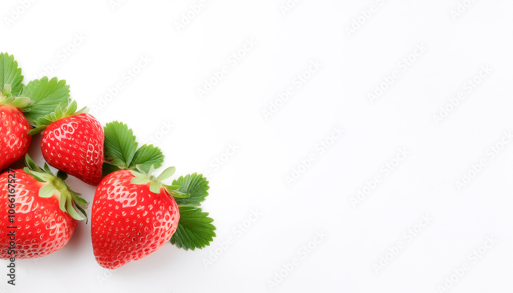strawberry fruit border isolated on white background with copy space strawberry fruit border isolated on white background with copy space