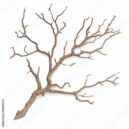 Dry Tree Branch Isolated on White Background, dry branch, dead branch, twig, stick, wood