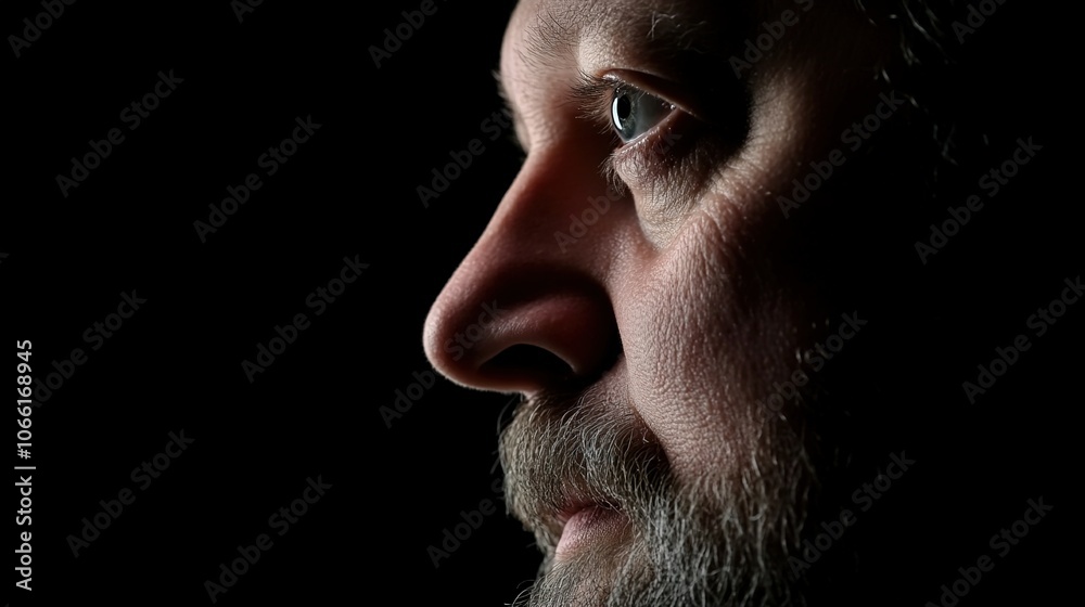 Obraz premium Happy Man with Warm Expression in Soft Light