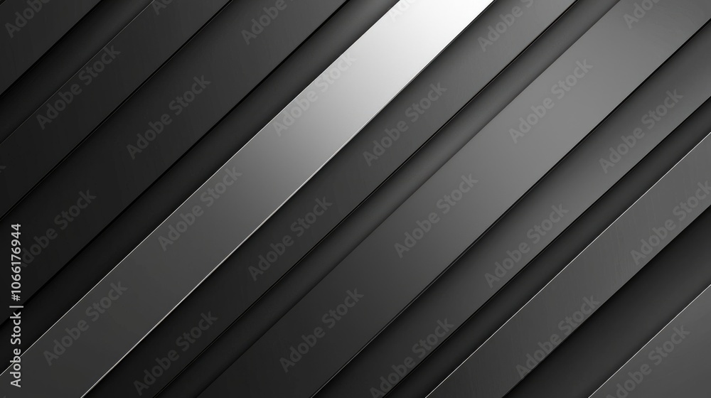 Obraz premium Diagonal Black and White Striped Abstract Pattern