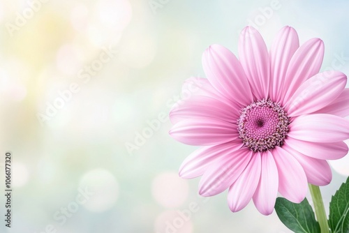 A delicate pink flower blooms gracefully against a soft, blurred background, symbolizing beauty and serenity in nature.