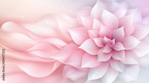 A delicate pink lotus flower with soft, flowing petals, perfect for adding elegance to any design or project.