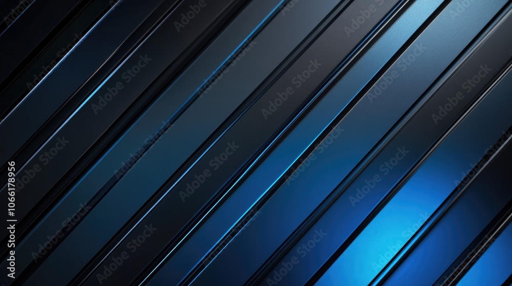 Obraz premium Abstract Diagonal Pattern of Black and Blue Stripes