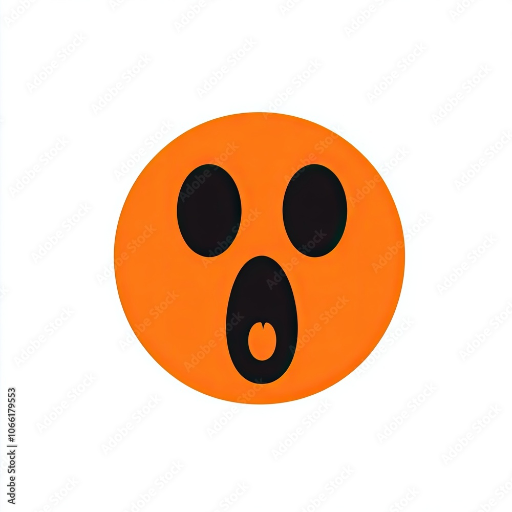 Orange Circle with Black Eyes and Open Mouth Orange Circle with Black Eyes and Open Mouth