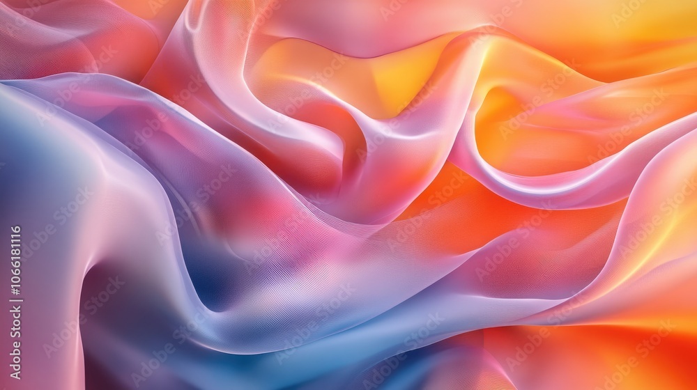 Obraz premium Abstract Swirling Gradient of Pink, Orange, and Blue Colors