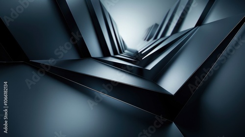 Abstract Perspective of Black Geometric Shapes photo