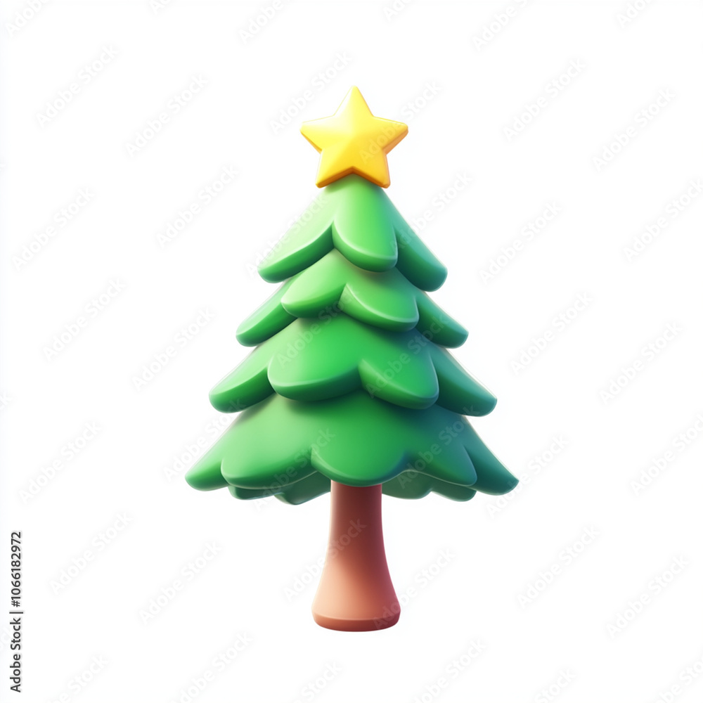 Christmas tree with bright yellow star on top, perfect for festive decorations and holiday cheer. Christmas tree with bright yellow star on top, perfect for festive decorations and holiday cheer.